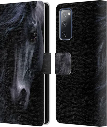 Vista 281 de Head Case Designs Officially Licensed Laurie Prindle A Morgan Christmas Western Stallion Leather Wallet Case Compatible with Samsung Galaxy A07 4G