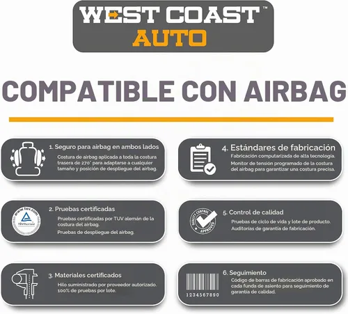 Vista 7 de West Coast Auto Baja Blanket - Funda de asiento de cubo para automóvil, camión, camioneta, SUV, compatible con bolsa de aire (2 unidades, negro)