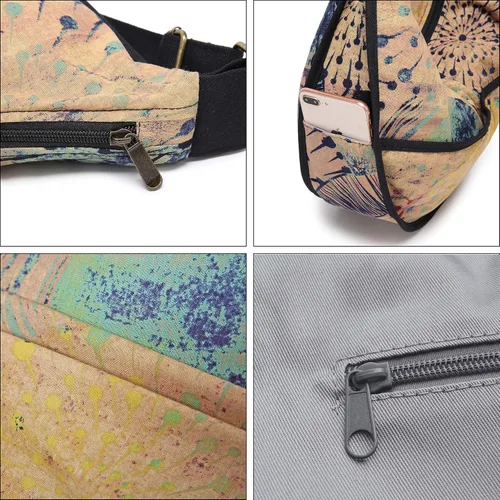 Vista 7 de OPQRSTU Bolso bandolera de lona para mujer, estilo hippie y grande