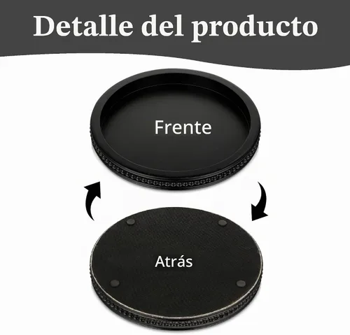 Vista 6 de Hanobe Bandeja decorativa negra para mesa de café, redonda, borde con cuentas 11.8-inch wood tray for living room, kitchen counter, or entryway