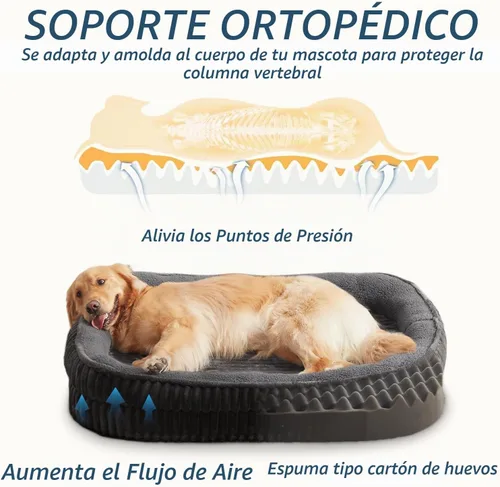 Vista 2 de Cama ortopédica para perros para cachorros, razas de perros extra pequeños, cama ovalada para gatos, sofá cama para perros de espuma de celda