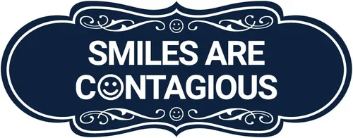 Vista 16 de Designer Smiles Are Contagious - Letrero (Negro) - Mediano