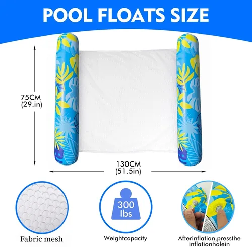 Vista 5 de Inflatable Pool Floats Adult，5 Pack Multi-Purpose Pool Float Water Hammock，Pool Float Chair-Swimming Pool Raft，Pool Hammock Floaties for Adults