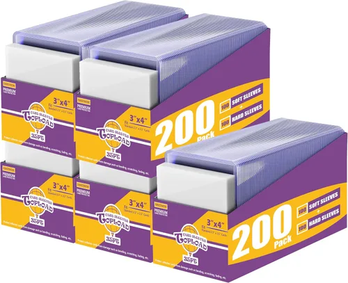 Vista 12 de 400 Card Sleeves Top Loaders for Cards, 3"x4" Card Holder (200Soft+200Hard)