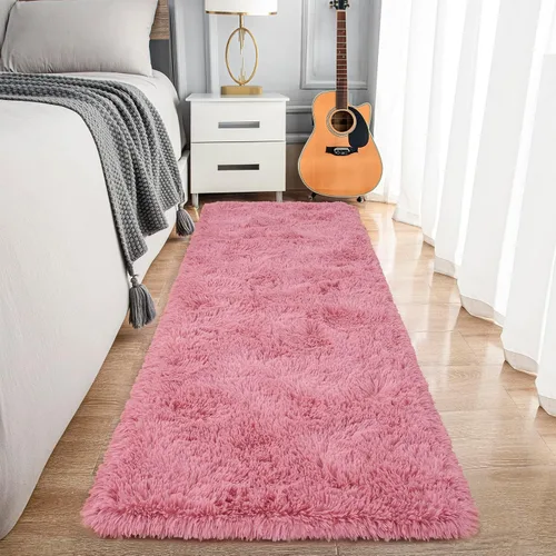 Vista 111 de Noahas Alfombras de Área Grandes y Esponjosas de 5x8 pies para Sala de Estar y Dormitorio, Alfombra Gruesa de Pelo Largo Beige y Blanca, Alfombra