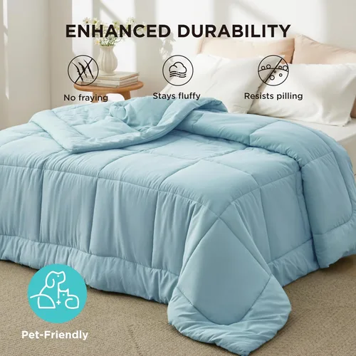 Vista 7 de Bedsure Relleno de edredón – Edredones acolchados tamaño individual XL, edredón para todas las estaciones, suave manta de ropa de cama alternativa