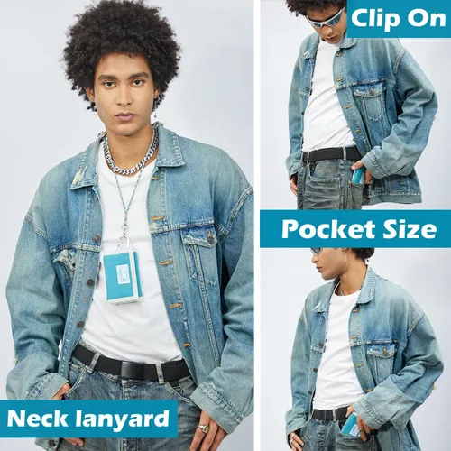 Vista 5 de Rough Enough - Carteras con cordón para niños y adolescentes, Azul, Billetera triple con correa de cordón para niños y adolescentes
