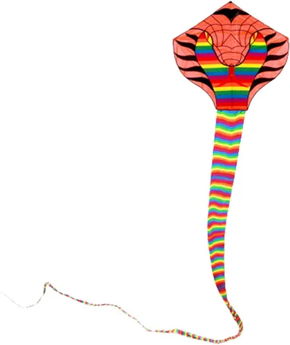Vista 8 de Besra Cometa grande de serpiente cobra de 52 pies, colorida cometa de serpiente de cascabel con colas largas, deportes divertidos al aire libre