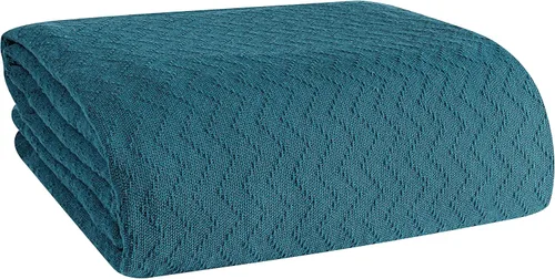 Vista 17 de BELIZZI Home - Manta de cama 100 % algodón, transpirable, térmica tamaño individual, suave manta térmica de cheurón de 60 x 90 pulgadas, manta
