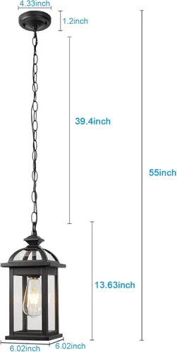 Vista 3 de Darkaway Lámparas de pared para exteriores, paquete de 2 con lámpara colgante para exteriores, para porche, patio, jardín