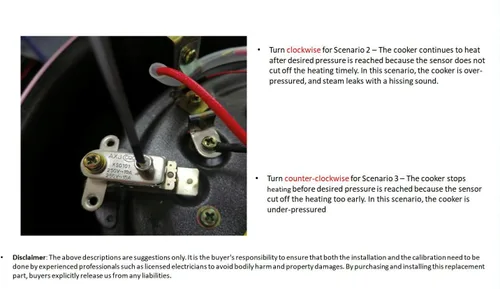 Vista 2 de GJS Gourmet Reemplazo Genérico de Presión de Olla a Presión Eléctrica Sensor o Interruptor Funciona (Tipo Dual)