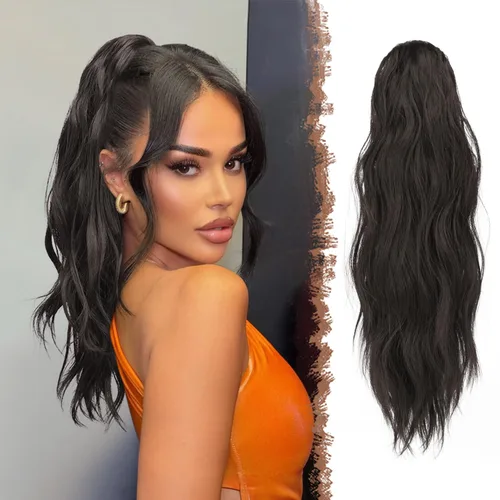 Vista 29 de FESHFEN Extensiones de Cola de Caballo, Pieza de Cabello de Cola de Caballo Larga con Pinza de Garra, Pieza de Cabello Sintético de Colas de Caballo