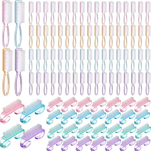 Vista 8 de Patelai - 12 cepillos de uñas a granel para limpiar el mango de uñas, cepillo de uñas colorido a granel para uñas de manos y pies, cepillos