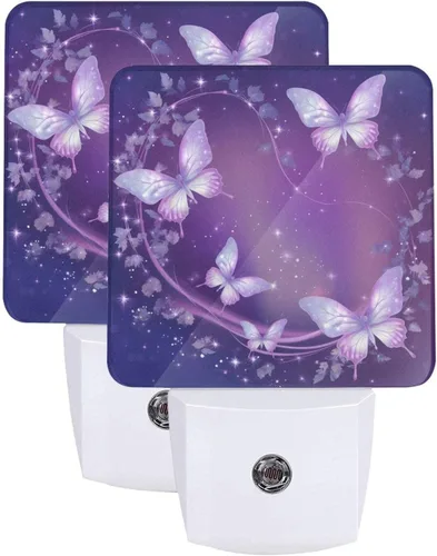 Vista 32 de Juego de 2 luces nocturnas patrióticas del 4 de julio, luces nocturnas LED con sensor automático de EE. UU., lámpara de sensor enchufable
