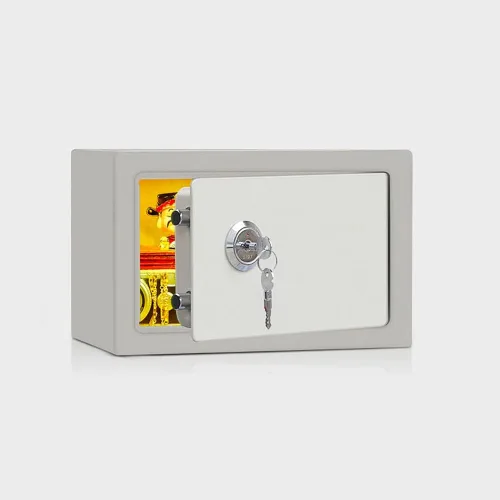 Vista 25 de Caja fuerte pequeña con llave/caja fuerte de alta seguridad/cerradura de acero segura/oficina en casa caja de almacenamiento para dinero