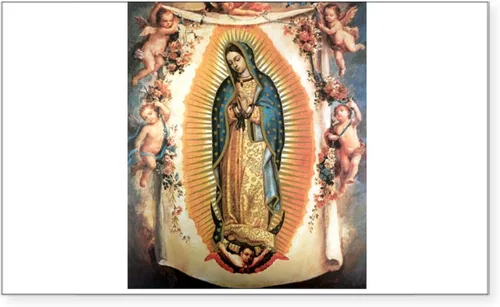 Vista 12 de CafePress - Nuestra Señora de Guadalupe con Ángel, calcomanía rectangular para parachoques de auto