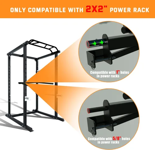 Vista 5 de Accesorio de barra de inmersión mejorado para estante de sentadillas de 2 x 2 pulgadas, accesorio de estante de potencia resistente con orificio