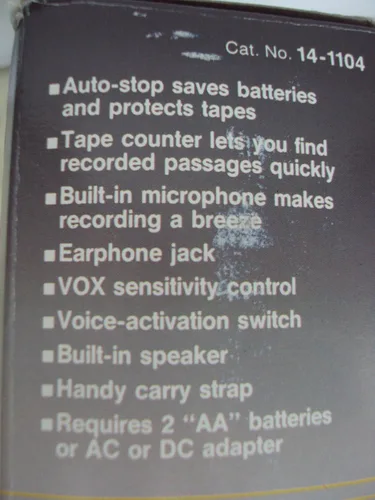Vista 3 de RADIO SHACK CTR-89 grabadora de casete 14-1104