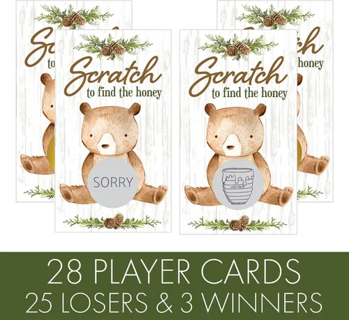 Vista 3 de DISTINCTIVS Woodland Bear - Juego de fiesta para raspar - 28 cartas