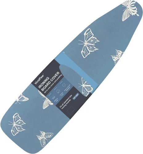 Vista 12 de VividPaw Funda y almohadilla para tabla de planchar, tamaño estándar 15"x54", acolchado grueso, borde elástico, revestimiento de silicona