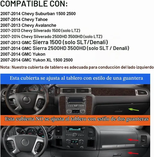 Vista 2 de Alfombrilla para tablero beige para Chevy Chevrolet Tahoe Suburban 2007-2014