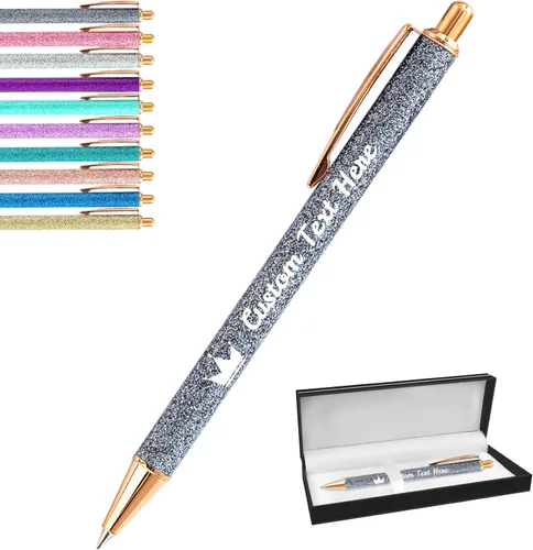 Vista 8 de Aolun 10 bolígrafos personalizados con nombre, bolígrafo retráctil con mensaje de texto para mujeres, enfermeras, escritura, cumpleaños, graduación
