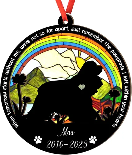 Vista 49 de Adorno personalizado para atrapasoles de sabueso afgano, adorno de Navidad de sabueso afgano, regalo para perro amante, sabueso afgano conmemorativo