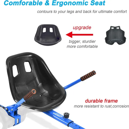 Vista 4 de No se requieren correas de fijación de asiento para aeropatineta, accesorio de Go Kart con mecanismo de bloqueo, carrito de 265 libras de 26 a 34.5