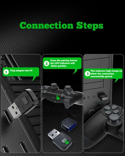 Vista 7 de Adaptador Bluetooth para controlador P4controlador P5controlador Switch Pro, adaptador de controlador para SwitchSwitch LitePCAndroid TV BoxSteam