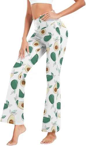 Vista 7 de JUNZAN Healthy Food Avocado Print Bootcut Yoga Pants Slim Plus Size Leggings for Leisure Joggers S