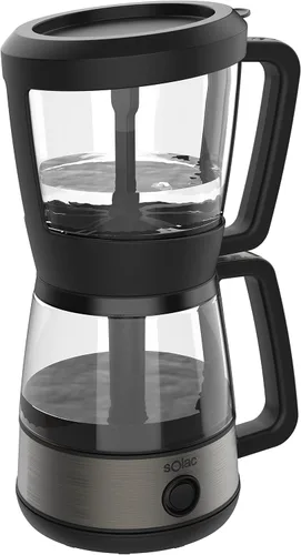 Vista 5 de SOLAC SIPHON BREWER - Cafetera al vacío 3 en 1, cafetera de té y caldera de agua, acero inoxidable cepillado y negro, 30 onzas