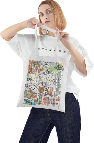 Vista 2 de WZMPA Knoxville Tennessee - Bolsa de viaje Knoxville Souvenir Gift Knoxville Culture reutilizable para comestibles