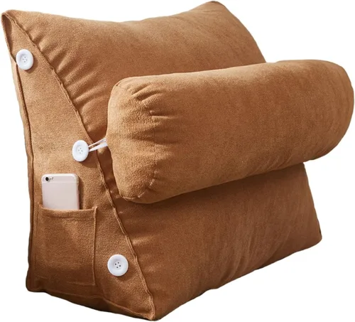 Vista 8 de Cojín de cuña para sofá cama con soporte para el cuello, almohada de apoyo para la espalda, almohadas de lectura para sentarse en la cama