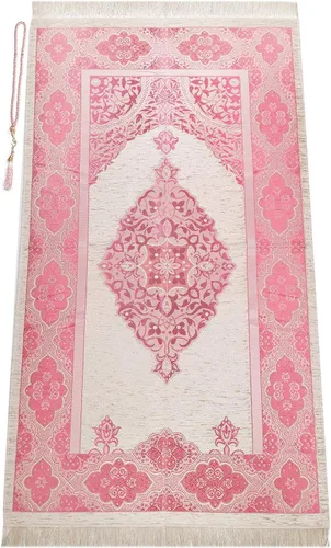 Vista 6 de ihvan online Alfombra de oración musulmana Tasbih con 99 cuentas, chenilla suave, ligera y plegable, tapete de oración portátil de viaje, regalo