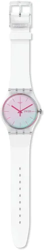 Vista 2 de Swatch SUOK713 - Reloj de cuarzo suizo con correa de silicona color blanco 17 modelo SUOK713