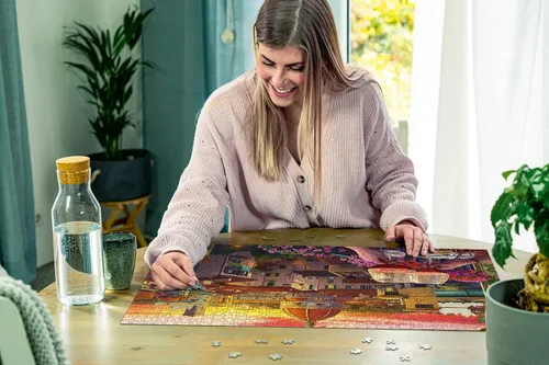 Vista 4 de Ravensburger Cozy Wine Terrace - Rompecabezas de 500 piezas de gran formato Tecnología única Softclick Acabado mate premium Ideal para todas