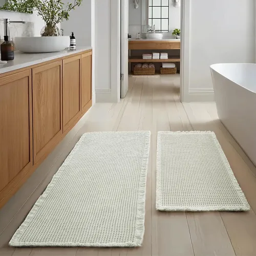 Vista 18 de JIUZHEN Tapete de Baño Mejorado con Diseño de Gofre Súper Absorbente Tapetes de Baño Antideslizantes Alfombras de Baño Lavables a Máquina de Secado