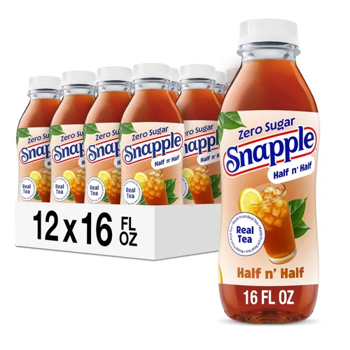 Vista 22 de Snapple Té de melocotón, botella de plástico reciclada de 16 onzas líquidas, paquete de 12