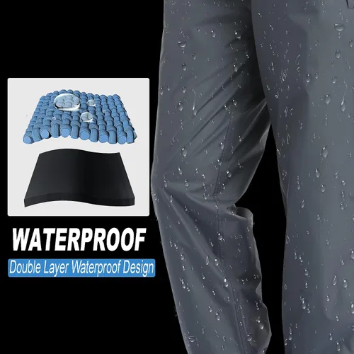 Vista 4 de Ourcan Pantalones de lluvia para mujer impermeables ligeros transpirables senderismo ciclismo al aire libre con bolsillo
