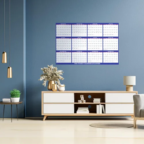 Vista 6 de Calendario anual de pared 2026, calendario de borrado en seco 2026, enero 2026 a diciembre de 2026, 34.8 x 22.9 pulgadas, calendario de pared 2026