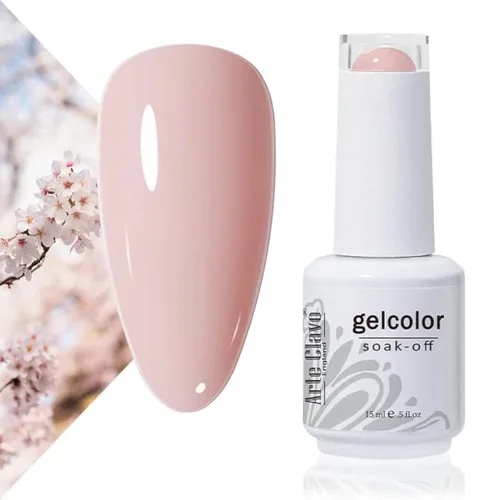 Vista 24 de Arte Clavo Pearlescent Nude Gel Nail Polish 15ml - HEMA Free Soak off UV LED Nail Gel for Manicure, DIY Nail Art, Home Salon Use 11029