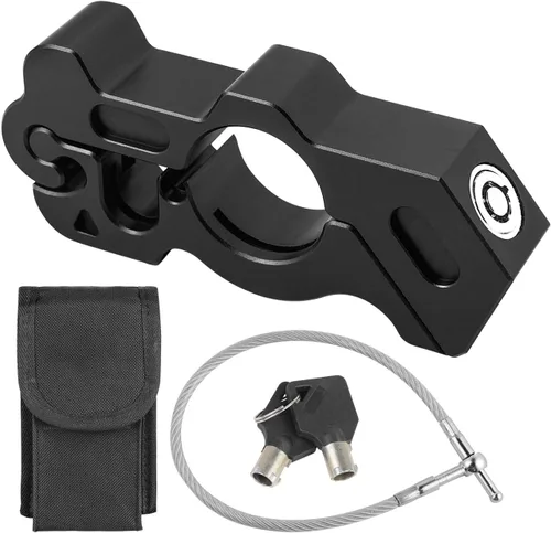 Vista 6 de Bloqueo de palanca de freno antirrobo para manillar de motocicleta, bloqueo de palanca de freno compatible con motos deportivas, motos, Negro