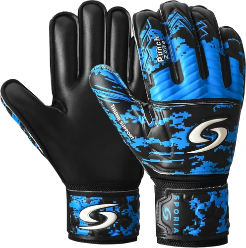 Vista 9 de Sporia Guantes de portero para adultos y jóvenes, guantes de portero de fútbol transpirables con protector de 5 dedos y fuerte soporte de muñeca