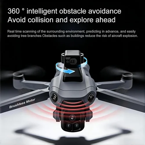 Vista 3 de Drone GPS con cámara 8K para adultos, evita obstáculos, controlador de pantalla grande 5G, sígueme, 3 baterías 75 minutos de tiempo de vuelo, zoom