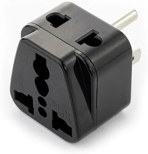Vista 2 de Adaptador de enchufe de viaje (tipo B), adaptador de viaje universal Vsanstar 2 en uno para EE. UU., Japón, Canadá, Filipinas, paquete de 3