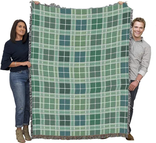 Vista 10 de Pure Country Weavers - Manta a cuadros Black Watch Tartan - Tapicería de regalo tejida con patrones, de algodón - Fabricada en Estados Unidos (72x54)
