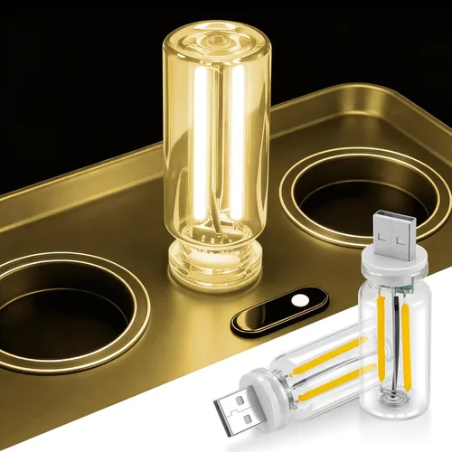 Vista 7 de 2PCS Luces LED USB de noche para automóvil, lámpara retro para decoración de atmósfera automotriz, luces de ajuste táctil interior del automóvil