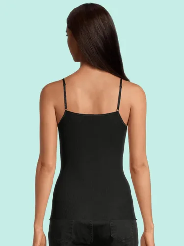 Vista 4 de Camisola de lana y seda acanalada con borde de lechuga para mujer con cuello en V y encaje 3408