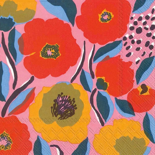 Vista 7 de IHR Ideal Home Range Servilletas de cena Marimekko desechables de 3 capas de papel, 8.5 x 4.5 pulgadas, Juhannustaika, 16