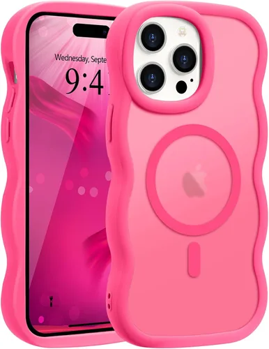 Vista 42 de Pepmune - Funda para iPhone 12 Pro Max con marco ondulado y estructura rígida, color mate claro, cubierta trasera unisex, compatible con Magsafe